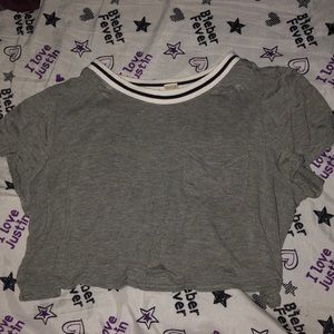 Gray crop top